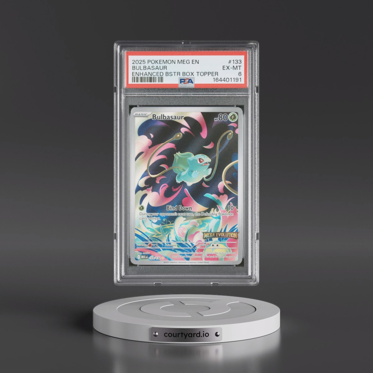 2025 Pokémon Meg EN-Mega Evolution #133 Bulbasaur - Enhanced Booster Box Topper (PSA 6 EX-MT)