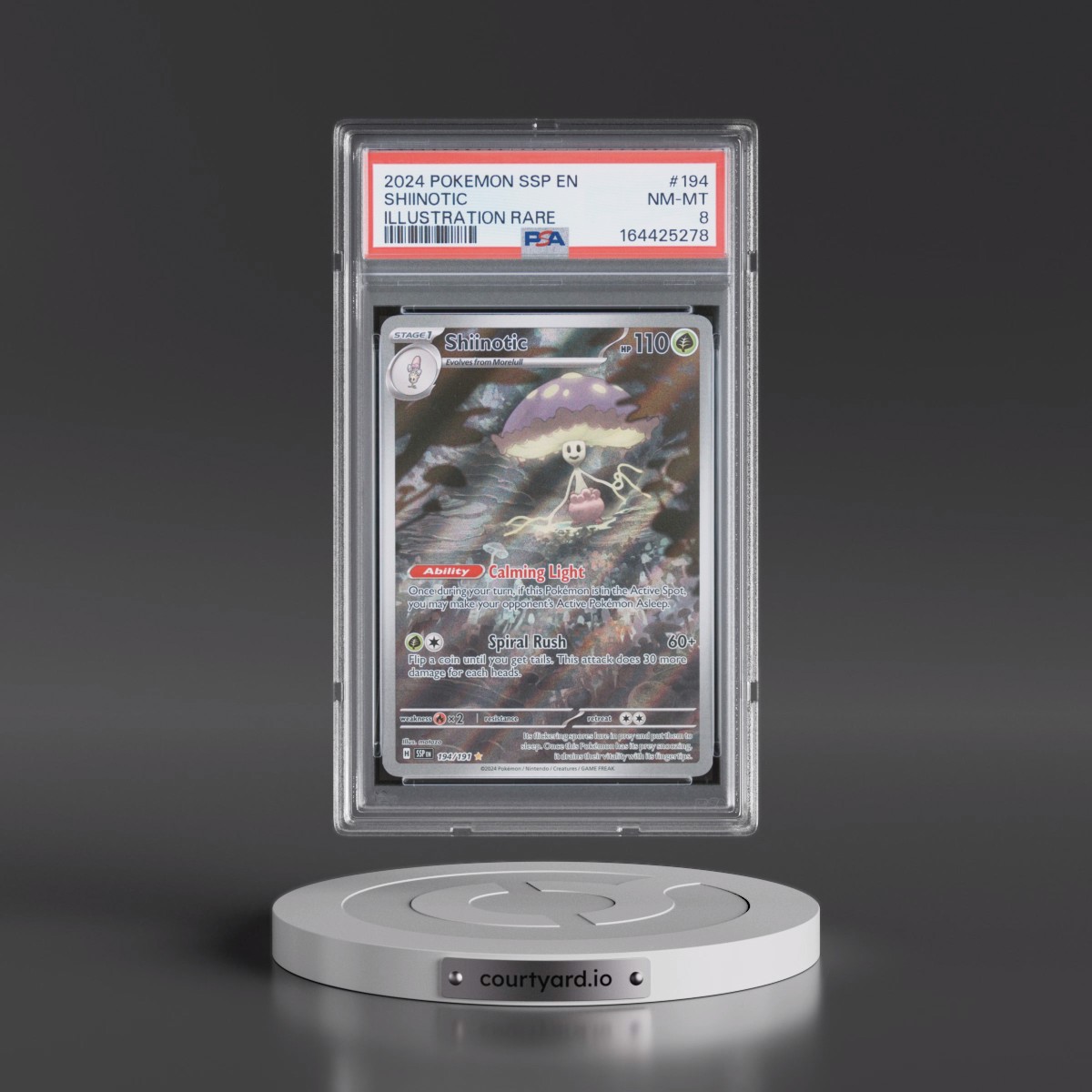 2024 Pokémon Ssp EN-Surging Sparks #194 Shiinotic - Illustration Rare (PSA 8 NM-MT)