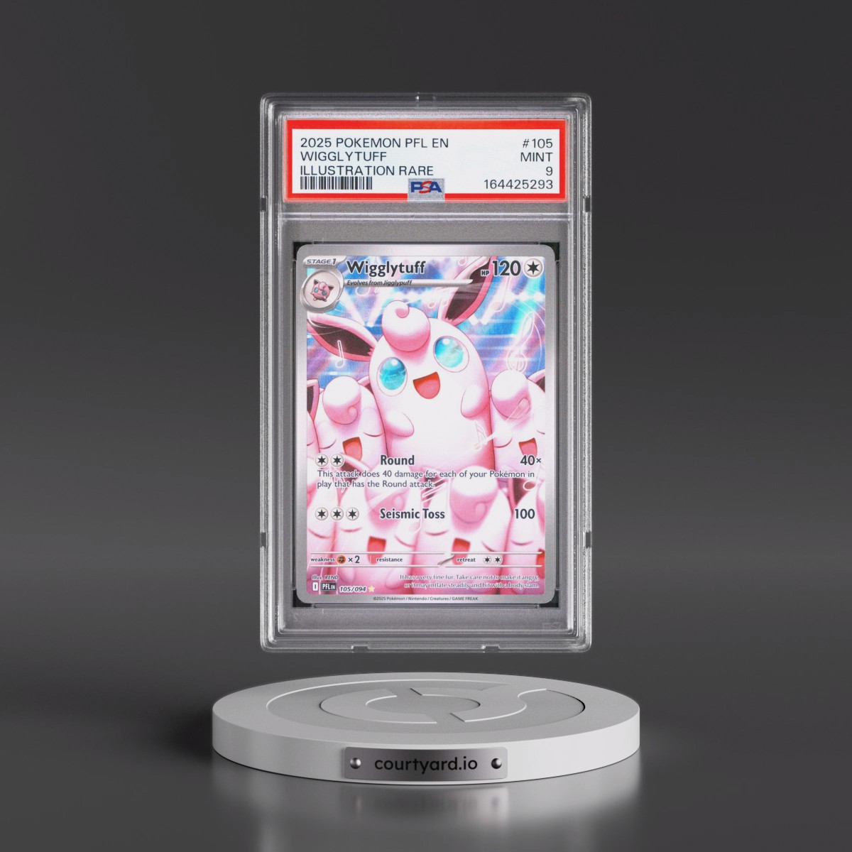 2025 Pokémon Pfl EN-Phantasmal Flames #105 Wigglytuff - Illustration Rare (PSA 9 MINT)