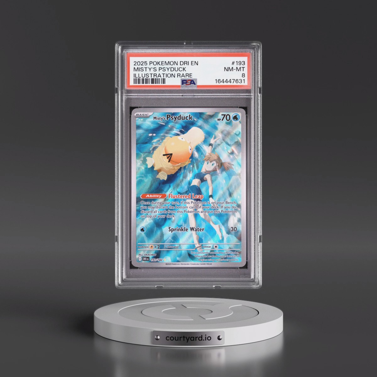 2025 Pokémon Dri EN-Destined Rivals #193 Misty's Psyduck - Illustration Rare (PSA 8 NM-MT)