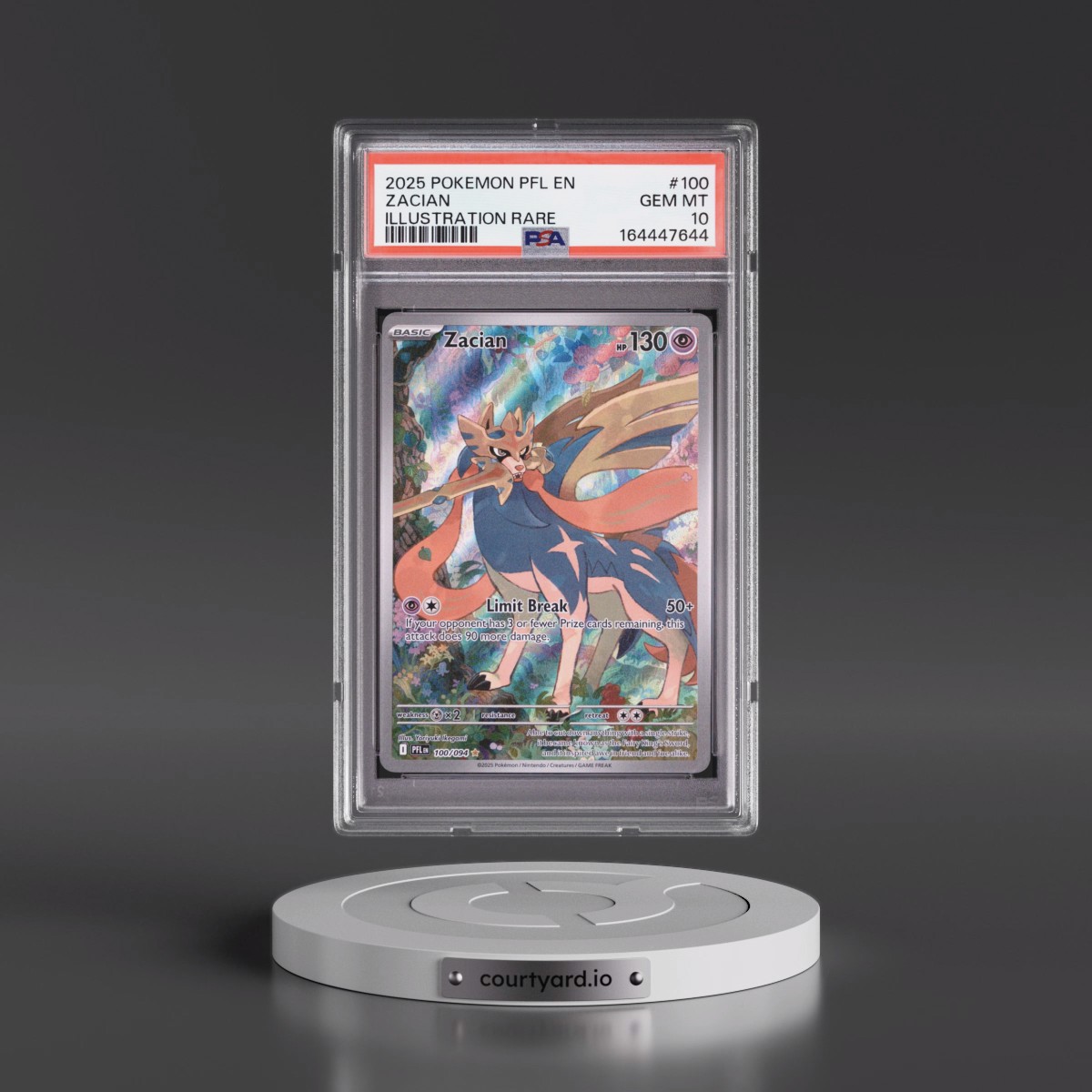 2025 Pokémon Pfl EN-Phantasmal Flames #100 Zacian - Illustration Rare (PSA 10 GEM MINT)