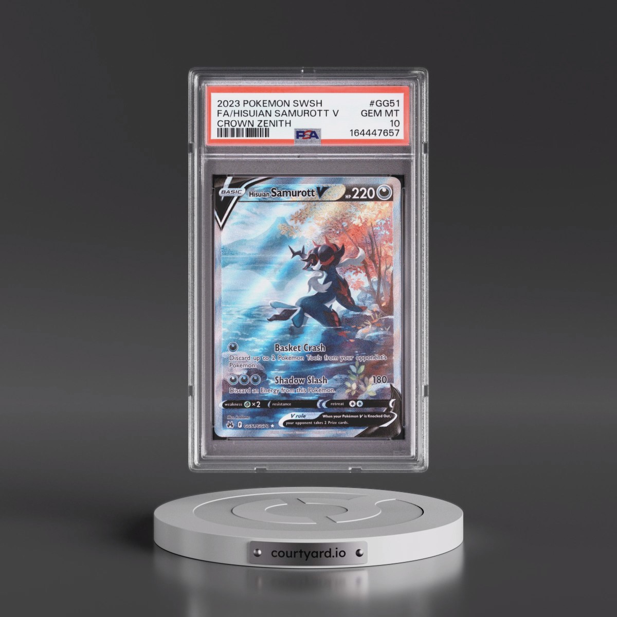 2023 Pokémon Sword and Shield Crown Zenith #GG51 Hisuian Samurott V - Holo Full Art (PSA 10 GEM MINT)