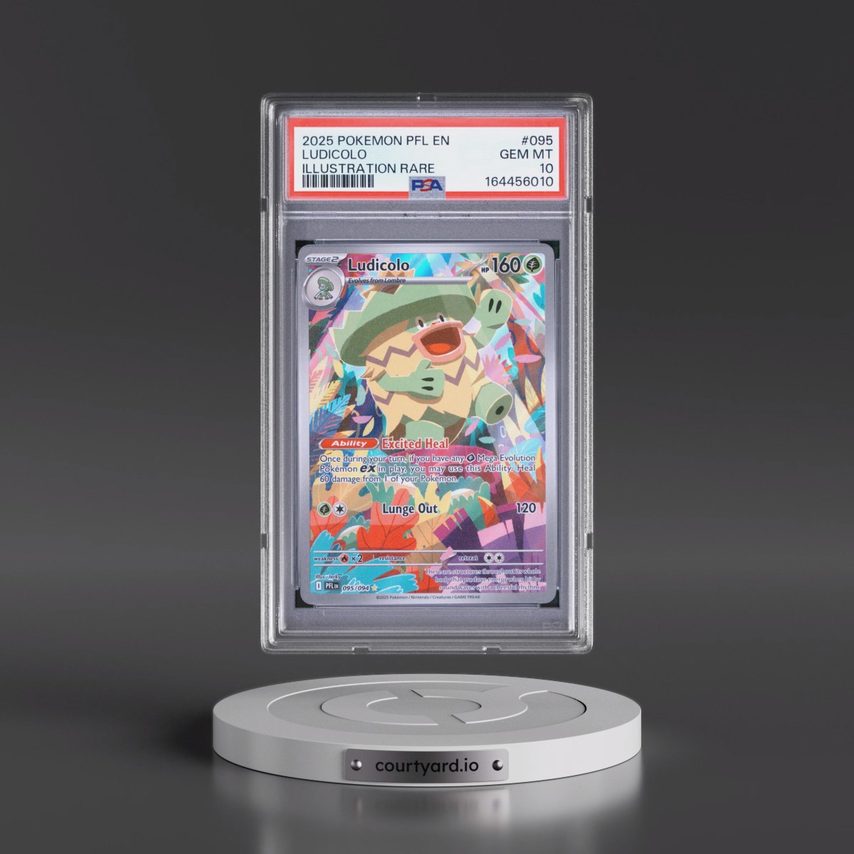2025 Pokémon Pfl EN-Phantasmal Flames #095 Ludicolo - Illustration Rare (PSA 10 GEM MINT)