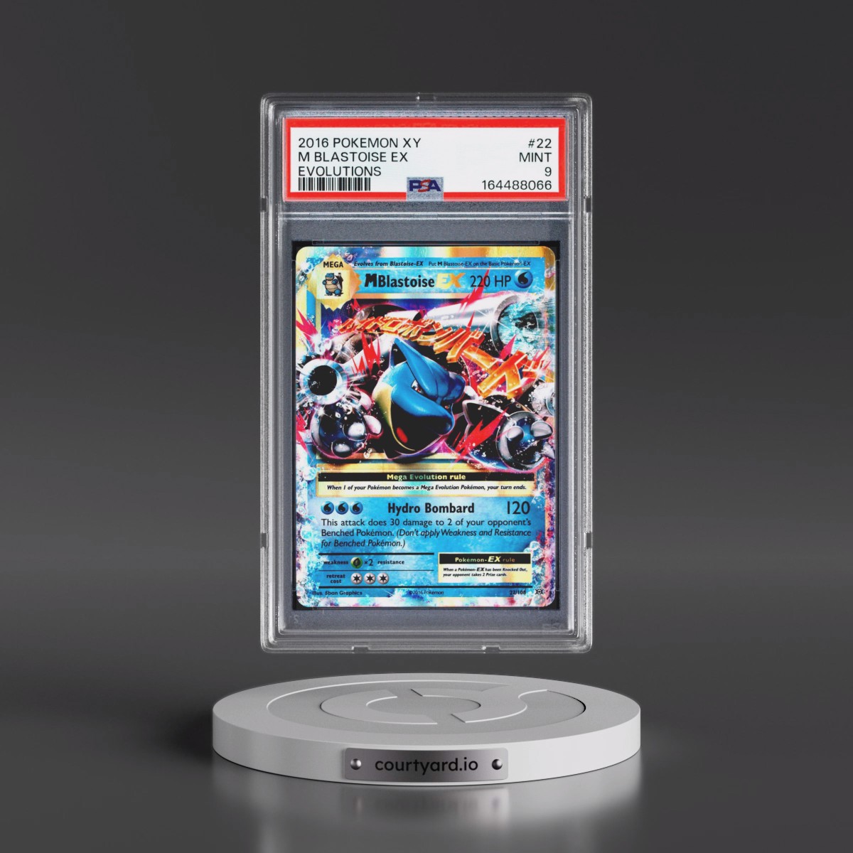 2016 Pokémon XY Evolutions #22 M Blastoise EX - Holo (PSA 9 MINT)