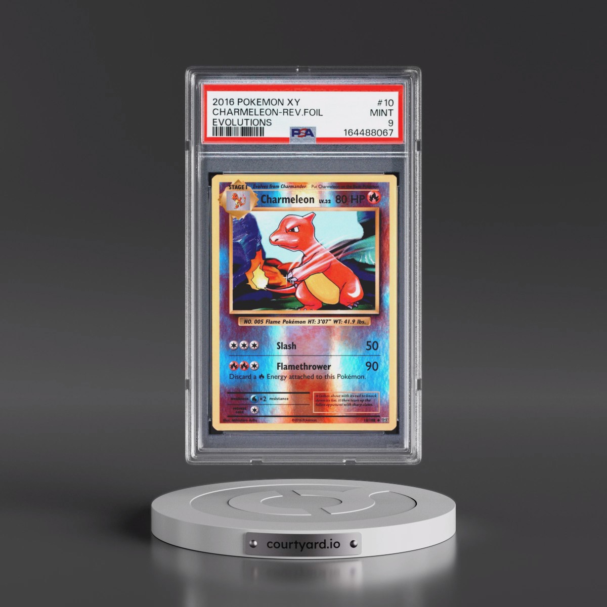 2016 Pokémon XY Evolutions #10 Charmeleon - Reverse Foil (PSA 9 MINT)