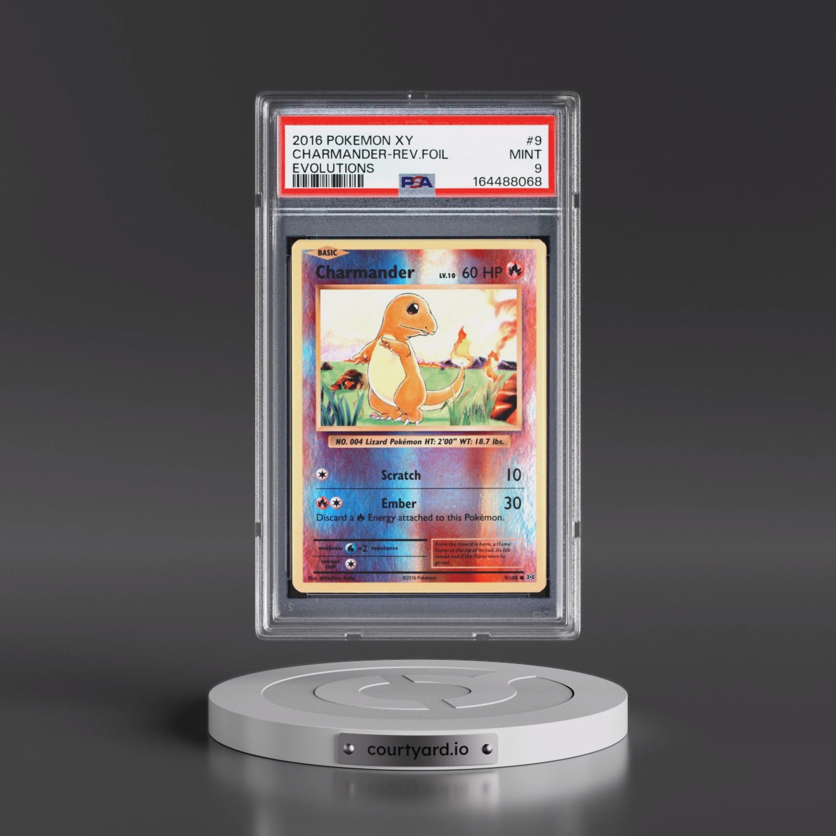 2016 Pokémon XY Evolutions #9 Charmander - Reverse Foil (PSA 9 MINT)