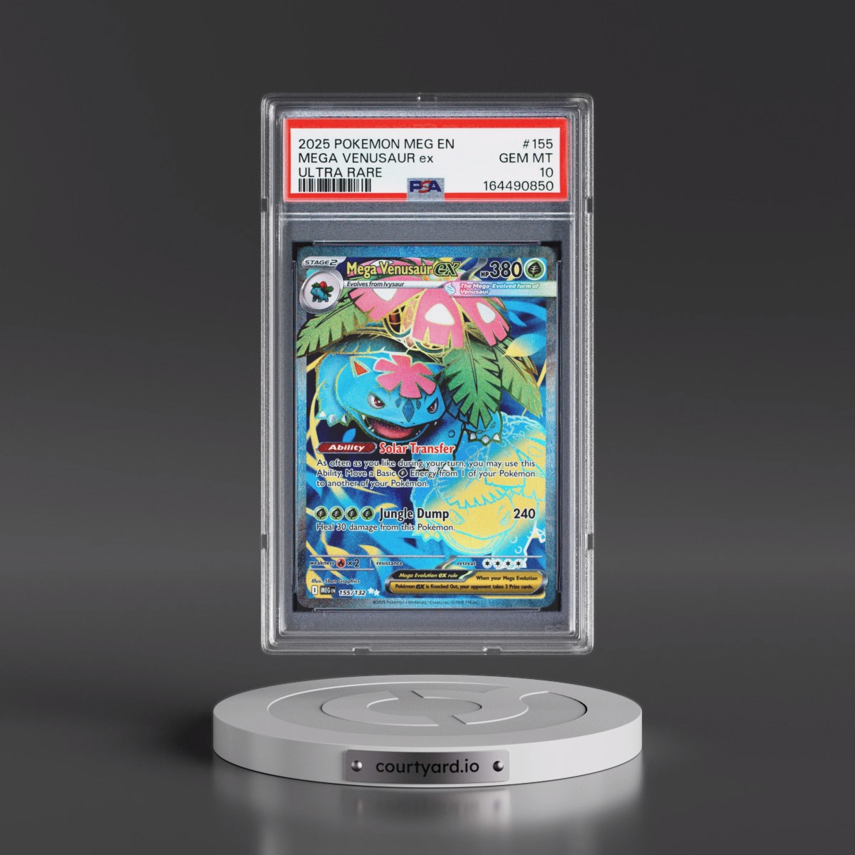 2025 Pokémon Meg EN-Mega Evolution #155 Mega Venusaur EX - Holo Ultra Rare (PSA 10 GEM MINT)