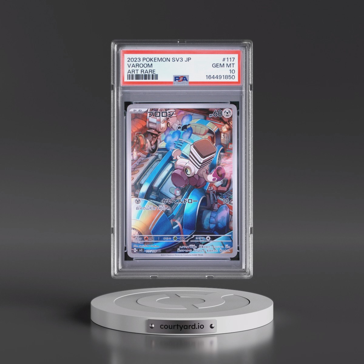 2023 Pokémon SV3-Ruler of the Black Flame #117 Varoom - Art Rare (PSA 10 GEM MINT)