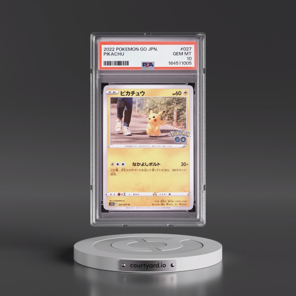 2022 Pokémon Go #027 Pikachu (PSA 10 GEM MINT)
