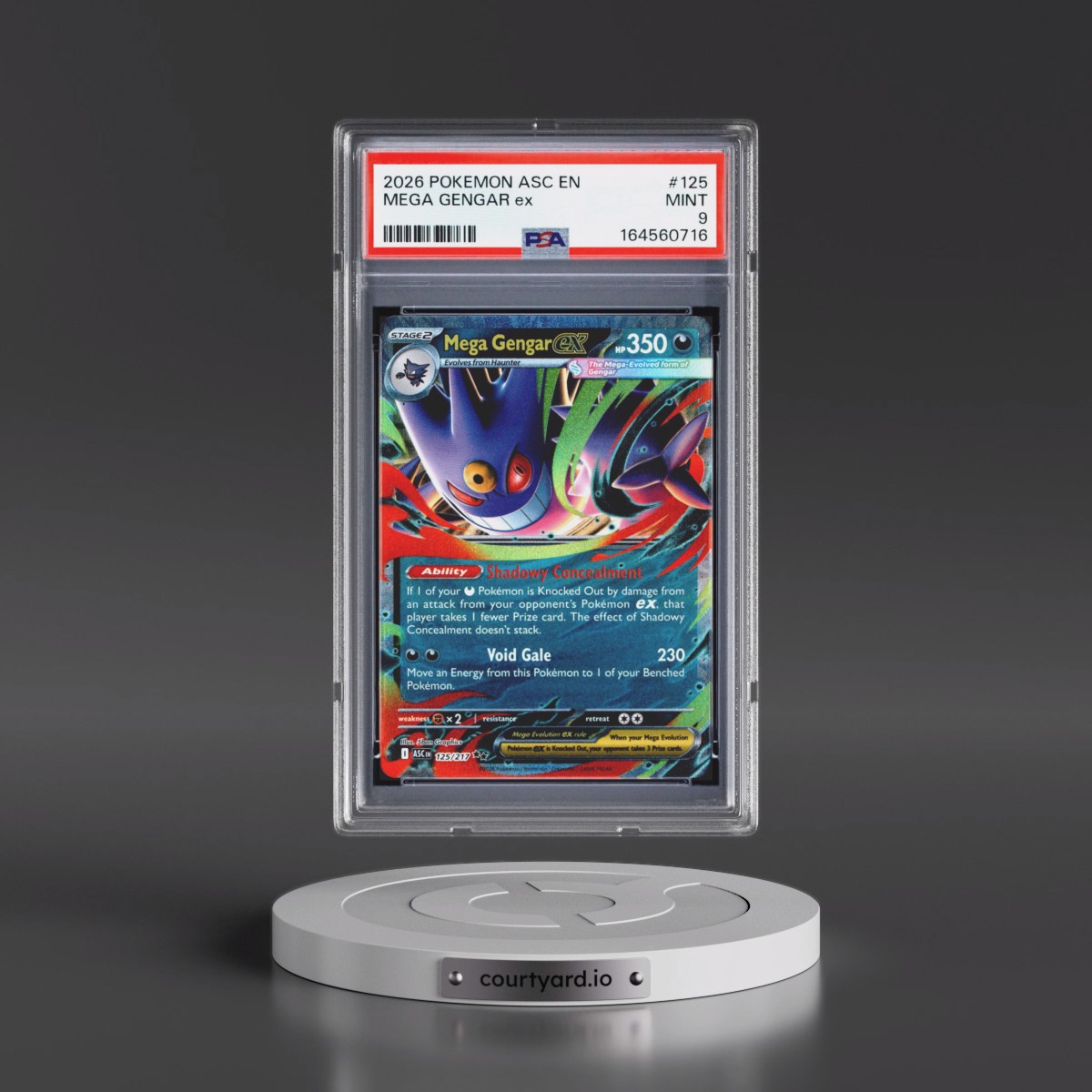 2026 Pokémon Asc EN-Ascended Heroes #125 Mega Gengar EX - Holo (PSA 9 MINT)