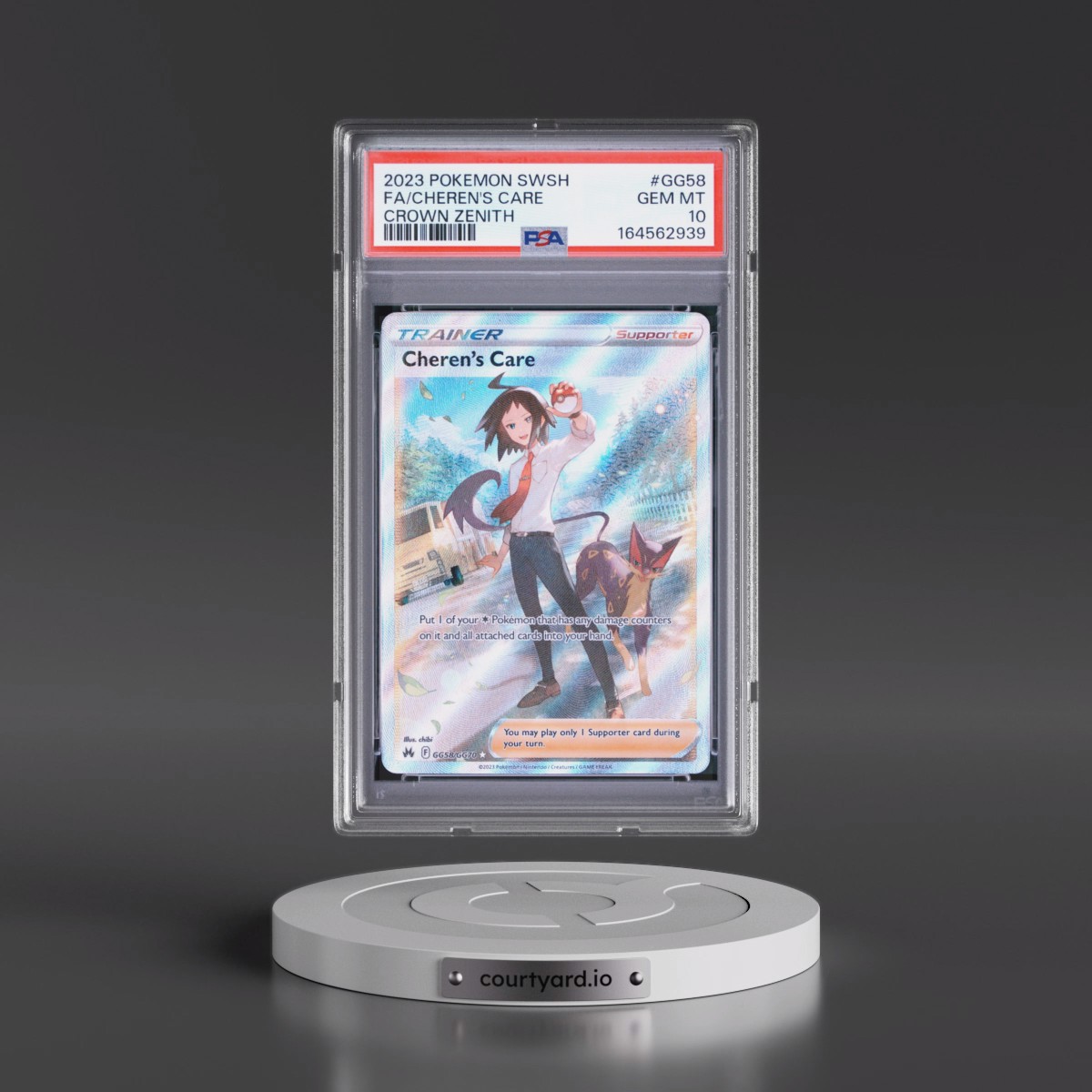 2023 Pokémon Sword and Shield Crown Zenith #GG58 Cheren's Care - Full Art (PSA 10 GEM MINT)