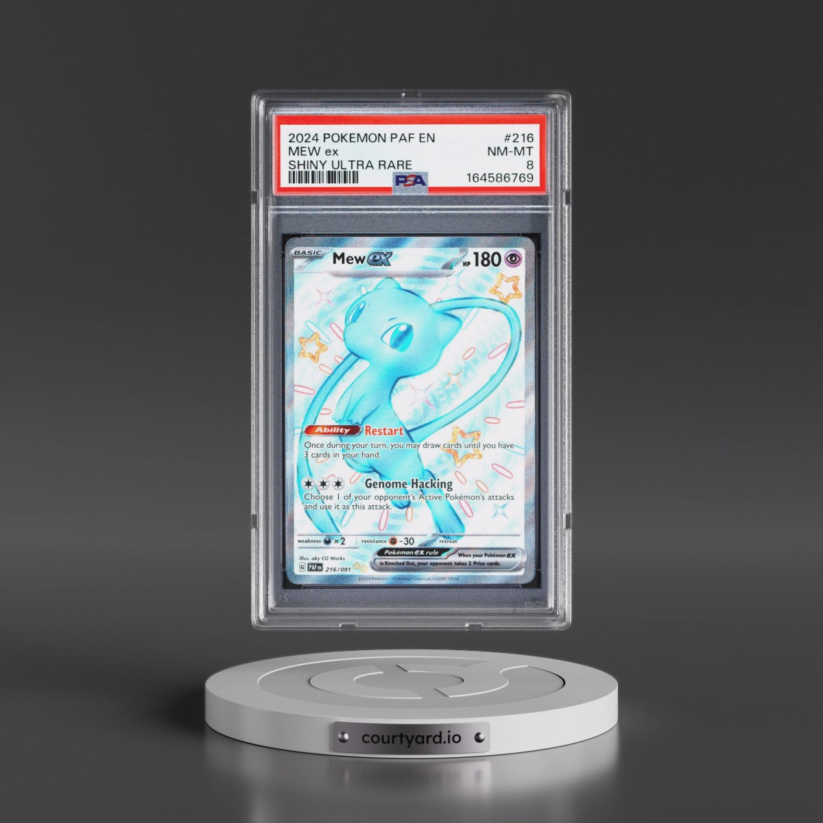 2024 Pokémon Paf EN-Paldean Fates #216 Mew EX - Holo Shiny Ultra Rare (PSA 8 NM-MT)