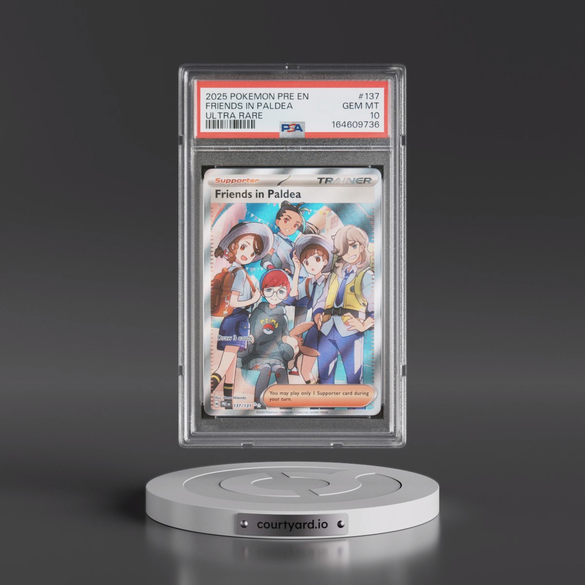 2025 Pokémon Pre EN-Prismatic Evolutions #137 Friends in Paldea - Ultra Rare (PSA 10 GEM MINT)