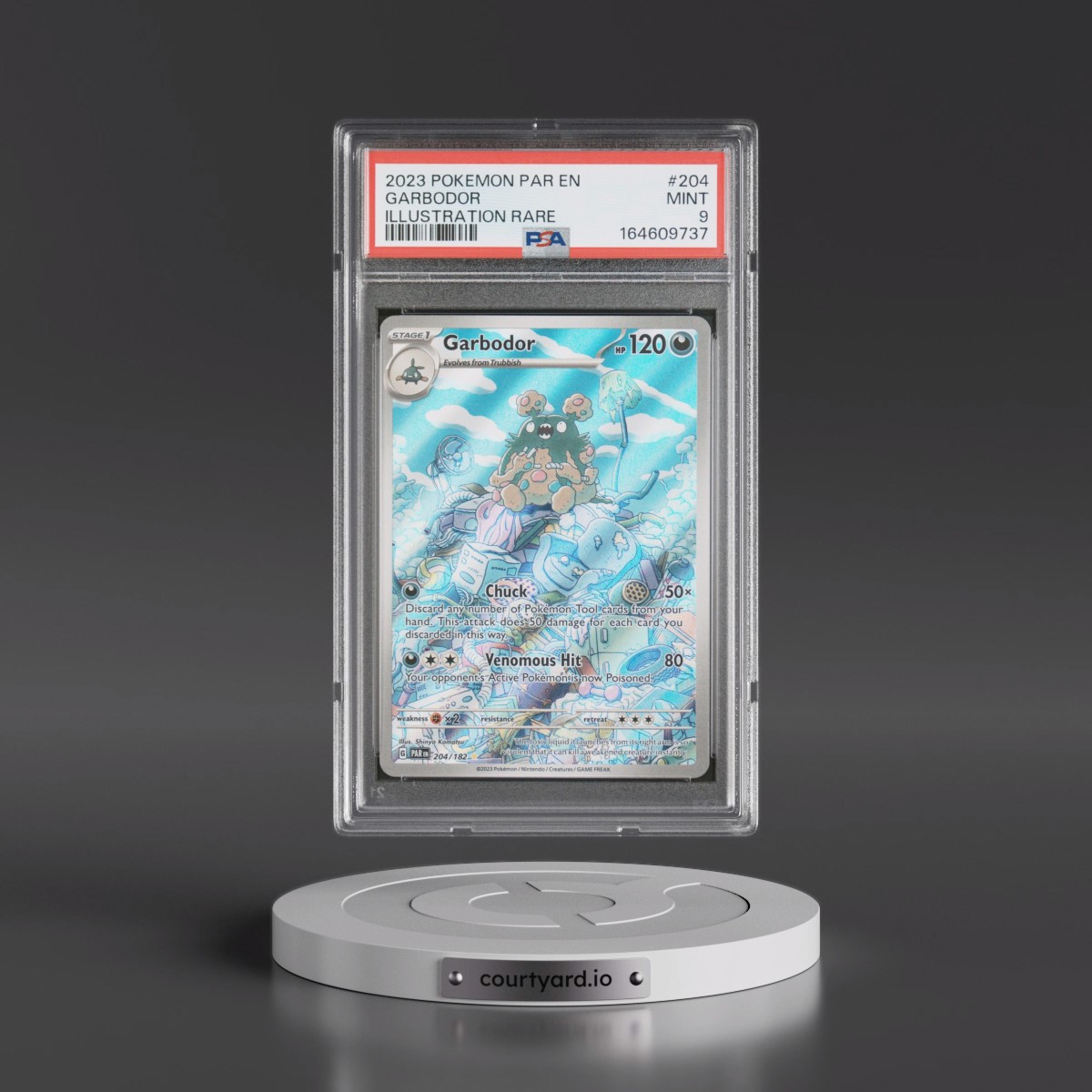 2023 Pokémon Par EN-Paradox Rift #204 Garbodor - Illustration Rare (PSA 9 MINT)