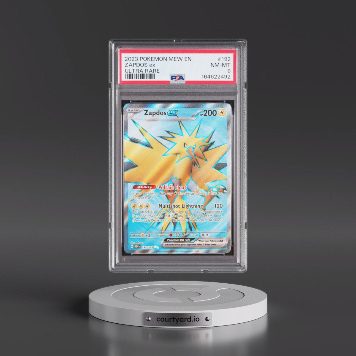 2023 Pokémon Mew EN-151 #192 Zapdos EX - Holo Ultra Rare (PSA 8 NM-MT)
