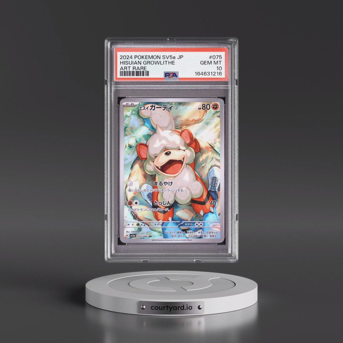 2024 Pokémon Sv5a-Crimson Haze #075 Hisuian Growlithe - Art Rare (PSA 10 GEM MINT)