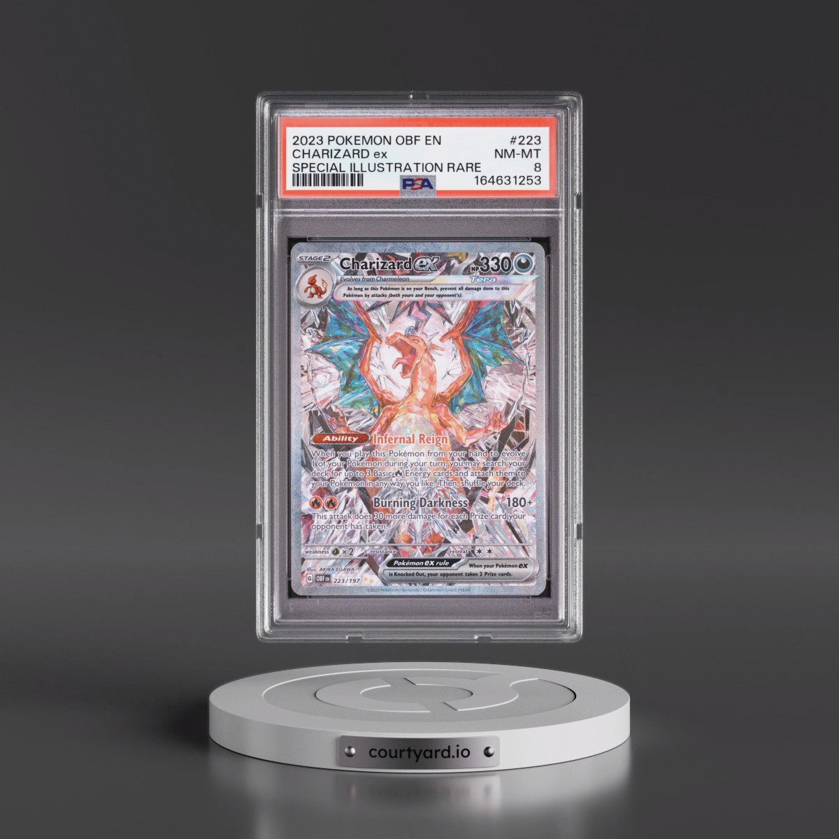 2023 Pokémon Obf EN-Obsidian Flames #223 Charizard EX - Holo Special Illustration Rare (PSA 8 NM-MT)
