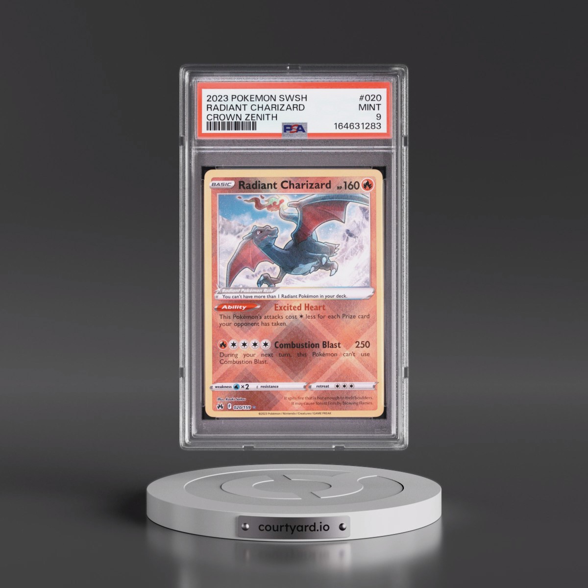 2023 Pokémon Sword and Shield Crown Zenith #020 Radiant Charizard - Holo (PSA 9 MINT)