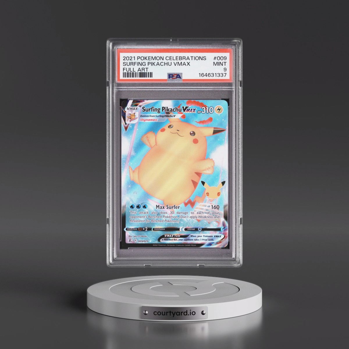surfing pikachu vmax pokemon card 2021 Japanese 25th Anniversary S8a #022 P Yamacardo Surfing Pikachu VMAX Celebrations 009/025