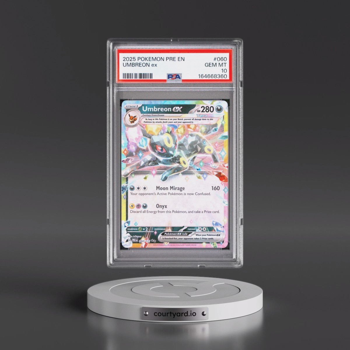 2025 Pokémon Pre EN-Prismatic Evolutions #060 Umbreon EX - Holo (PSA 10 GEM MINT)