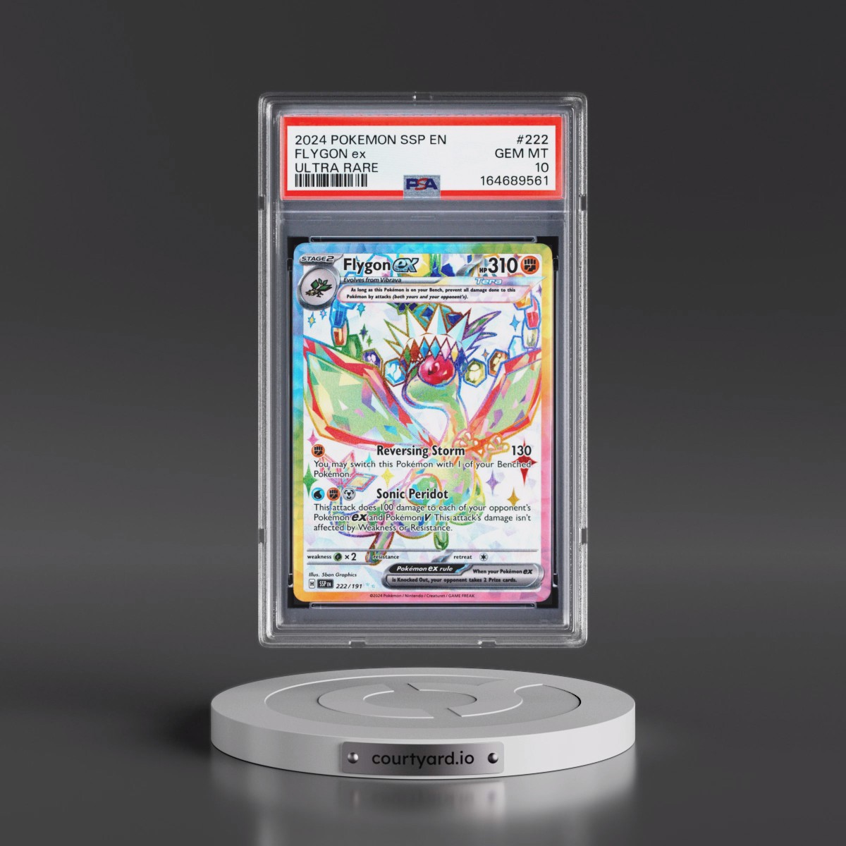 2024 Pokémon Ssp EN-Surging Sparks #222 Flygon EX - Holo Ultra Rare (PSA 10 GEM MINT)