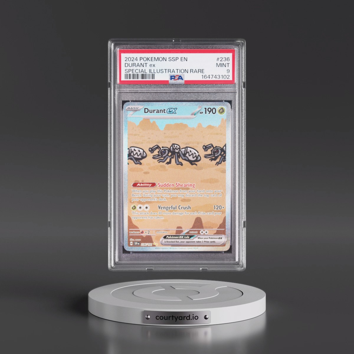 2024 Pokémon Ssp EN-Surging Sparks Durant EX - Holo Special Illustration Rare #236 PSA 9