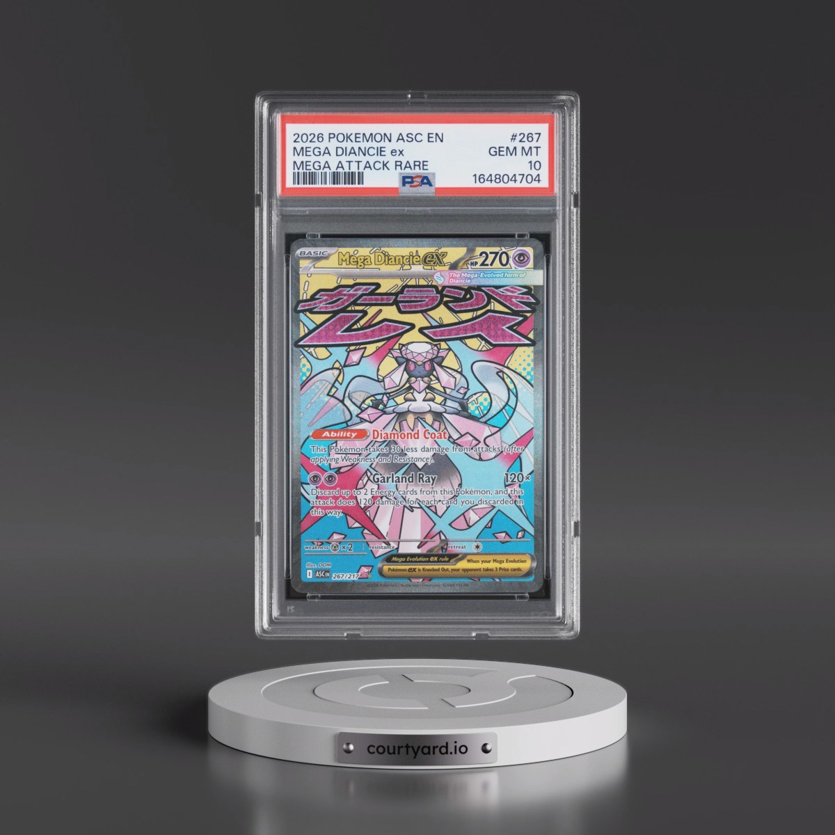 2026 Pokémon Asc EN-Ascended Heroes #267 Mega Diancie EX - Holo Mega Attack Rare (PSA 10 GEM MINT)