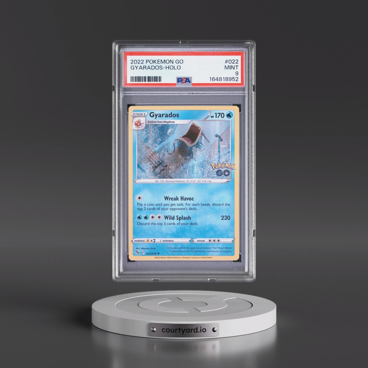 2022 Pokémon Go #022 Gyarados - Holo (PSA 9 MINT)