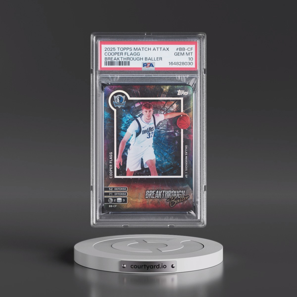 2025 Topps Match Attax Breakthrough Baller #BB-CF Cooper Flagg (PSA 10 GEM MINT)
