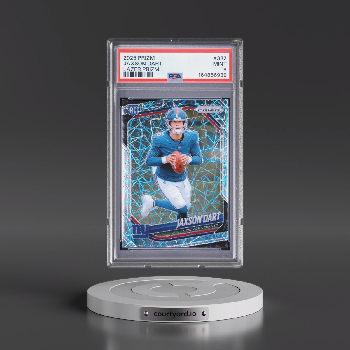 2025 Panini Prizm #332 Jaxson Dart - Lazer Prizm (PSA 9 MINT)