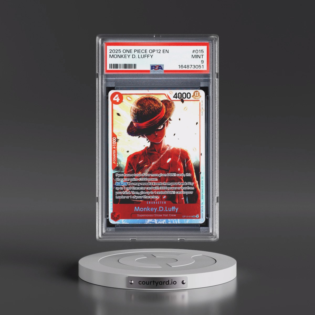 2025 One Piece OP12-Legacy of the Master #015 Monkey D. Luffy (PSA 9 MINT)