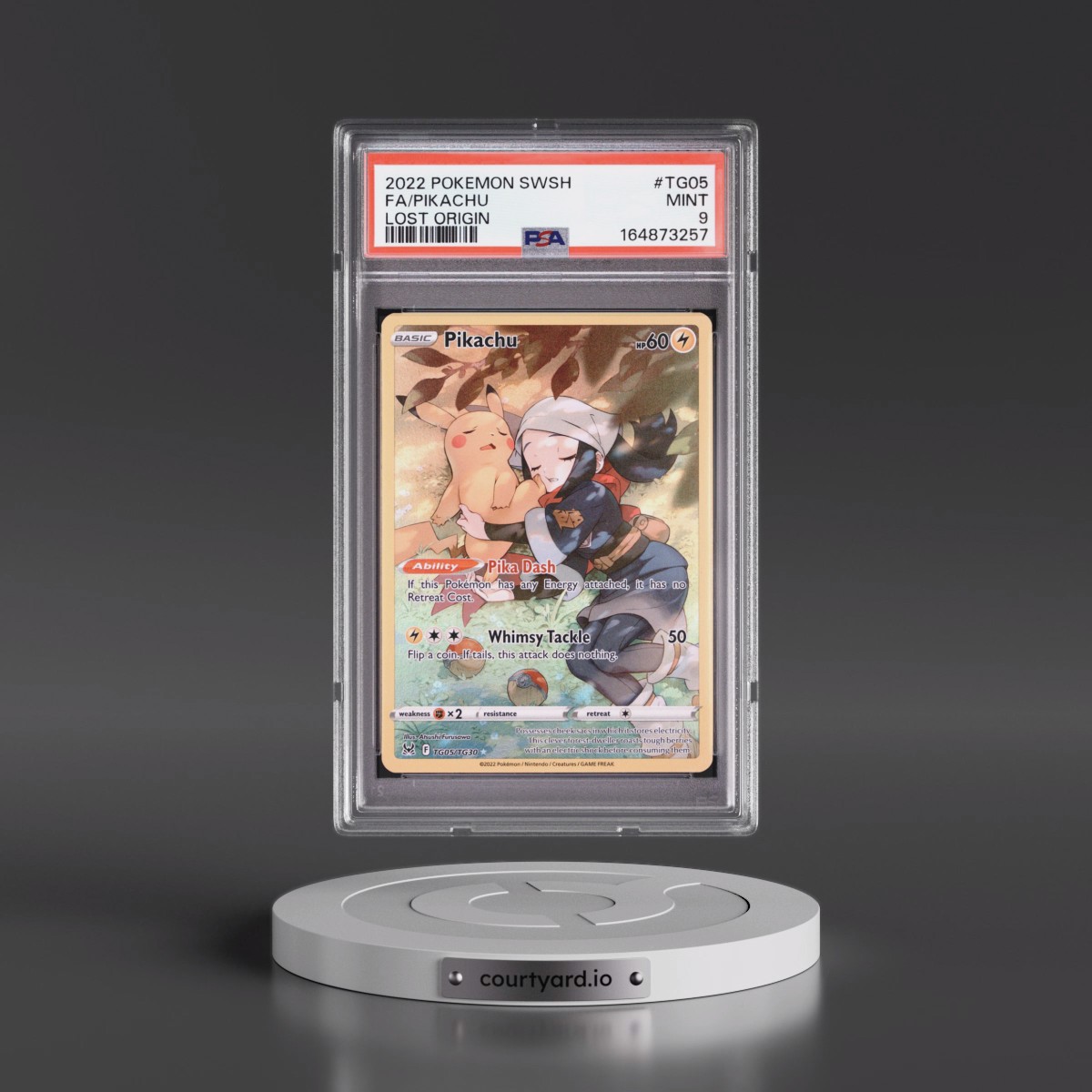 2022 Pokémon Sword & Shield Lost Origin #TG05 Pikachu - Full Art (PSA 9 MINT)