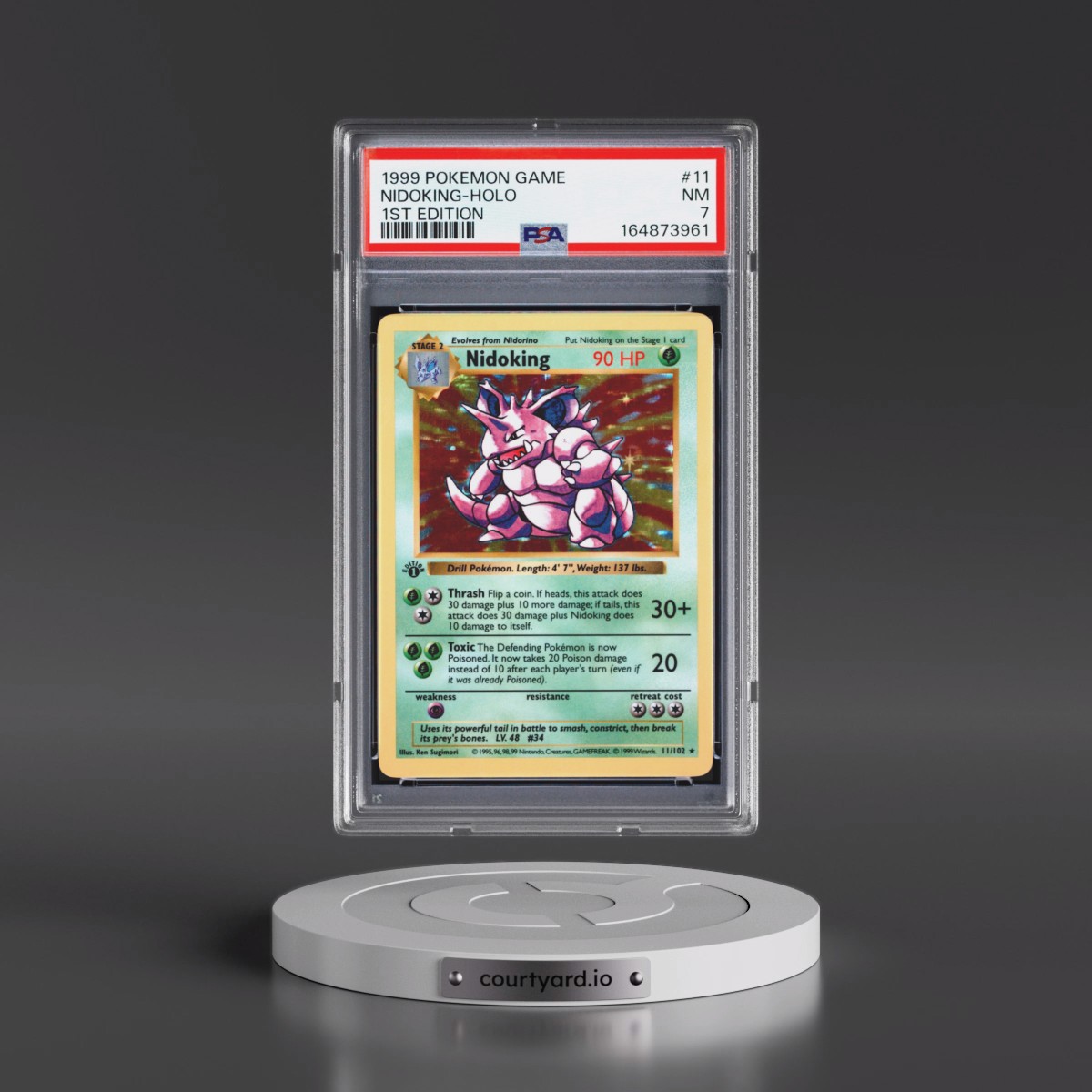 1999 Pokémon Game Nidoking - 1st Edition Holo #11 PSA 7