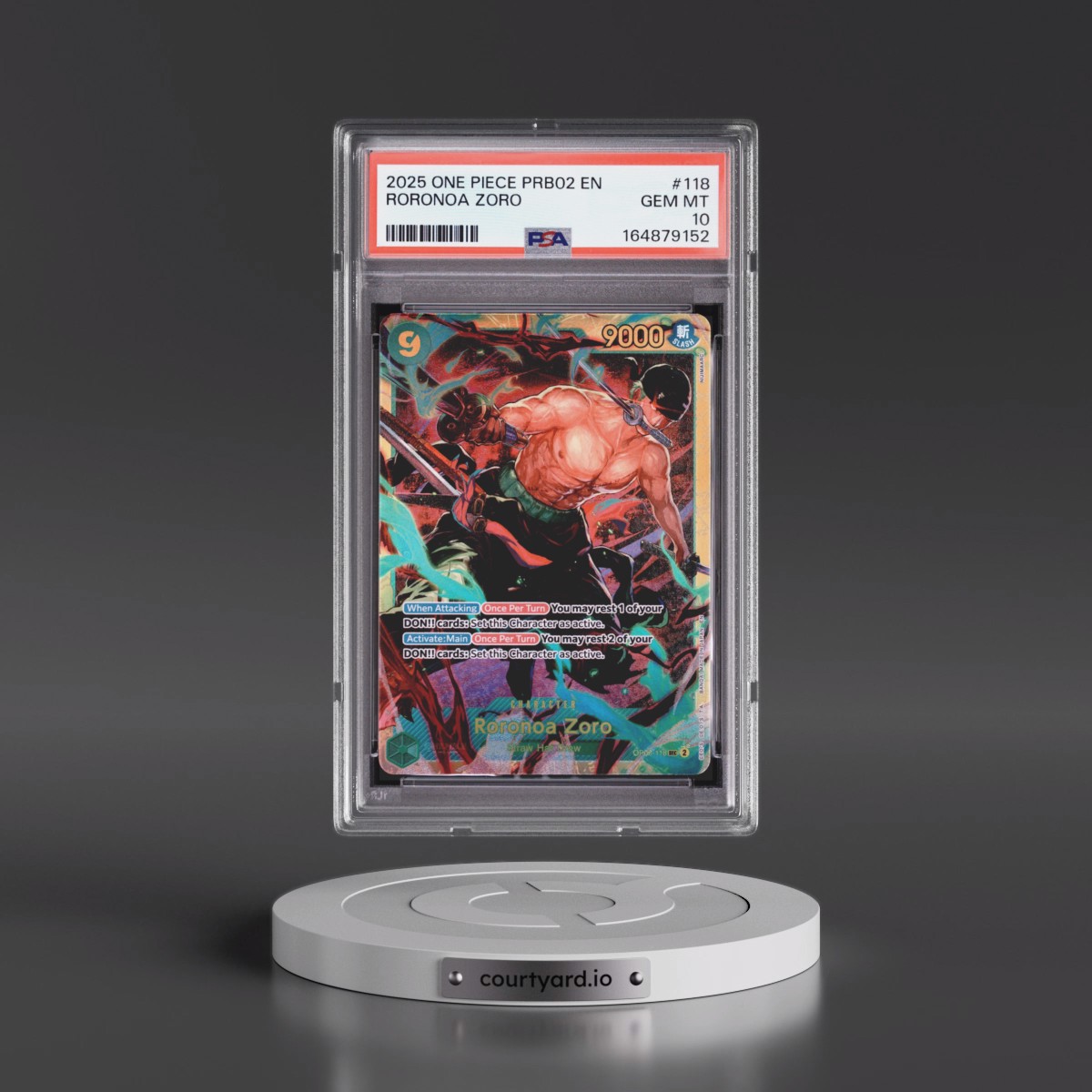 2025 One Piece PRB02-Premium Booster -One Piece Card the Best- Vol.2 #118 Roronoa Zoro (PSA 10 GEM MINT)