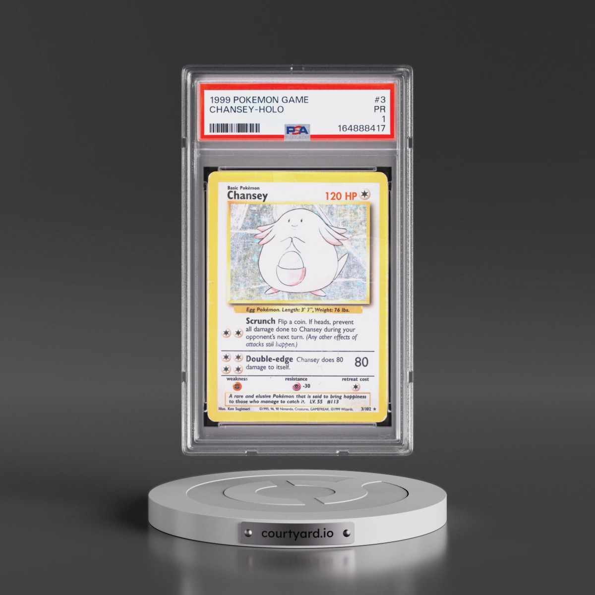 1999 Pokémon Game #3 Chansey - Holo (PSA 1 PR)