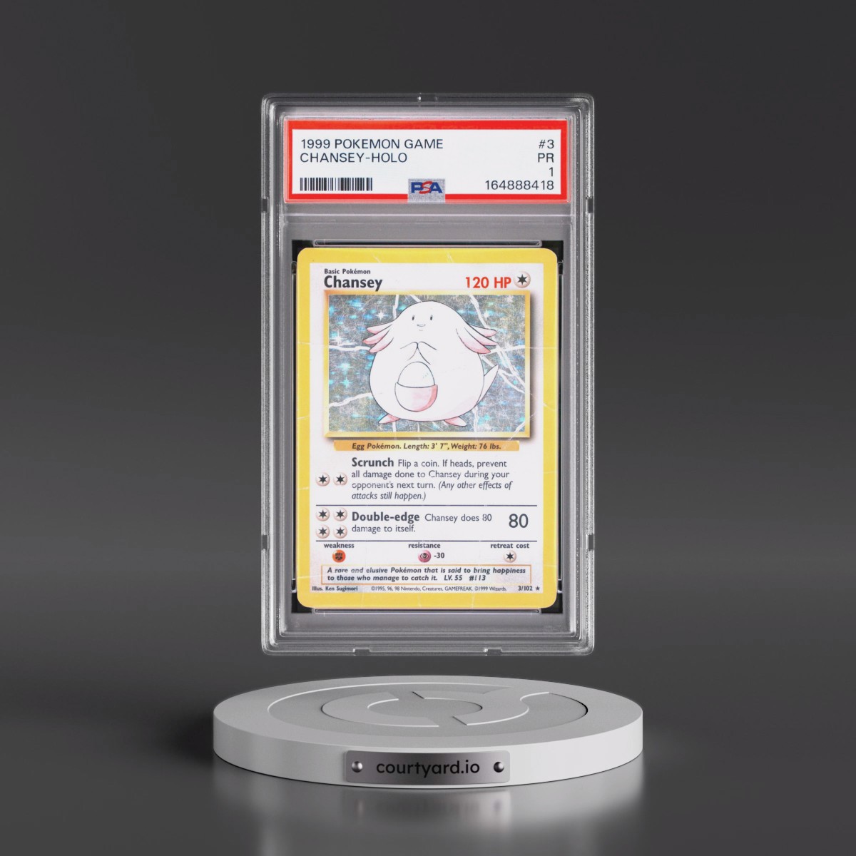 1999 Pokémon Game #3 Chansey - Holo (PSA 1 PR)