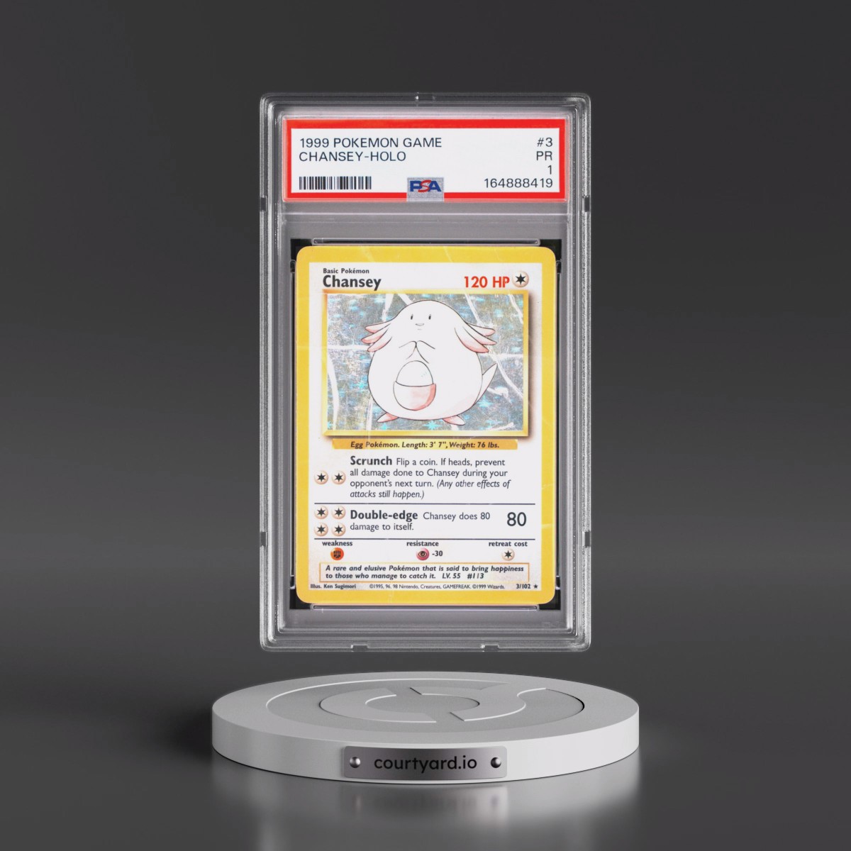 1999 Pokémon Game #3 Chansey - Holo (PSA 1 PR)