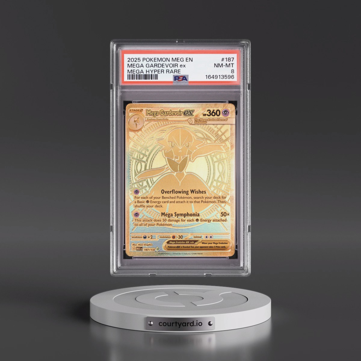 2025 Pokémon Meg EN-Mega Evolution #187 Mega Gardevoir EX - Holo Mega Hyper Rare (PSA 8 NM-MT)