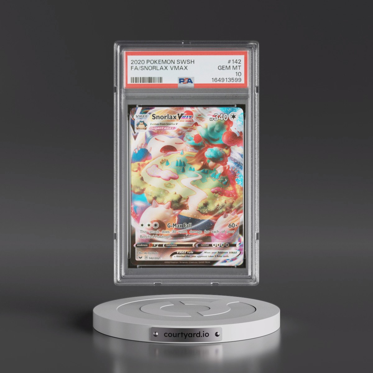 2020 Pokémon Sword & Shield #142 Snorlax Vmax - Full Art (PSA 10 GEM MINT)