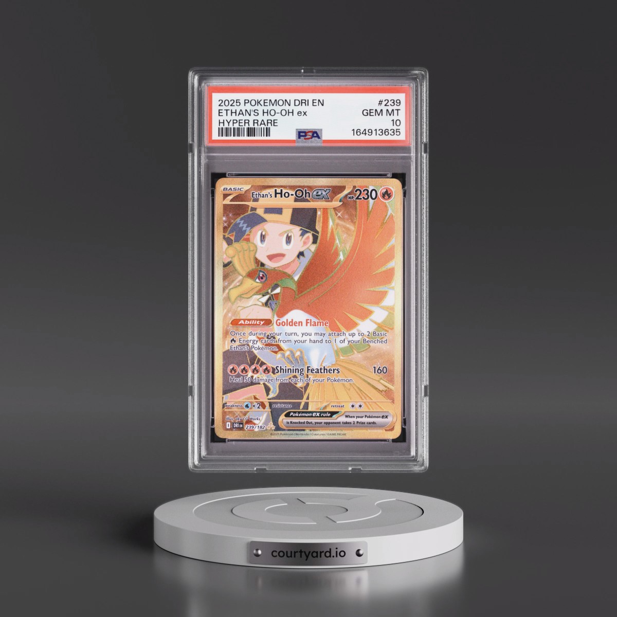 2025 Pokémon Dri EN-Destined Rivals #239 Ethan's HO-Oh EX - Holo Hyper Rare (PSA 10 GEM MINT)