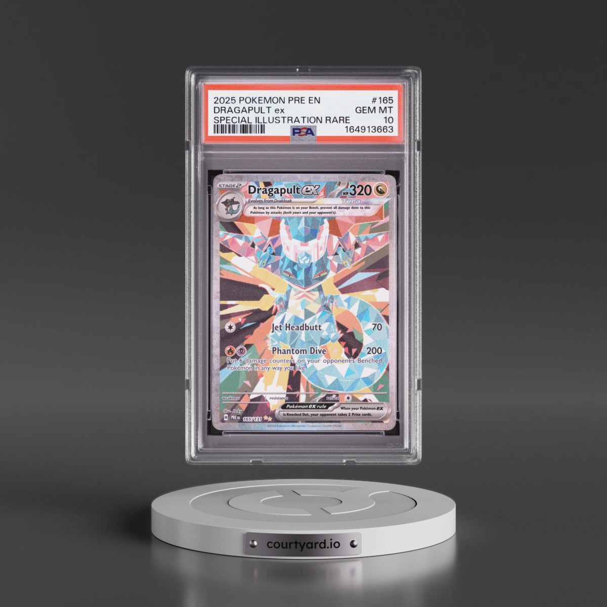 2025 Pokémon Pre EN-Prismatic Evolutions #165 Dragapult EX - Holo Special Illustration Rare (PSA 10 GEM MINT)