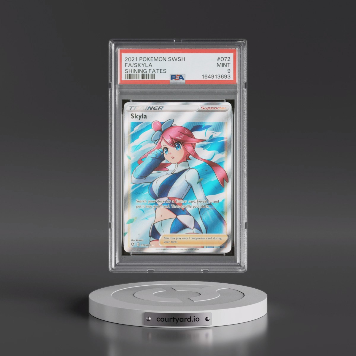 2021 Pokémon Sword & Shield Shining Fates #072 Skyla - Full Art (PSA 9 MINT)