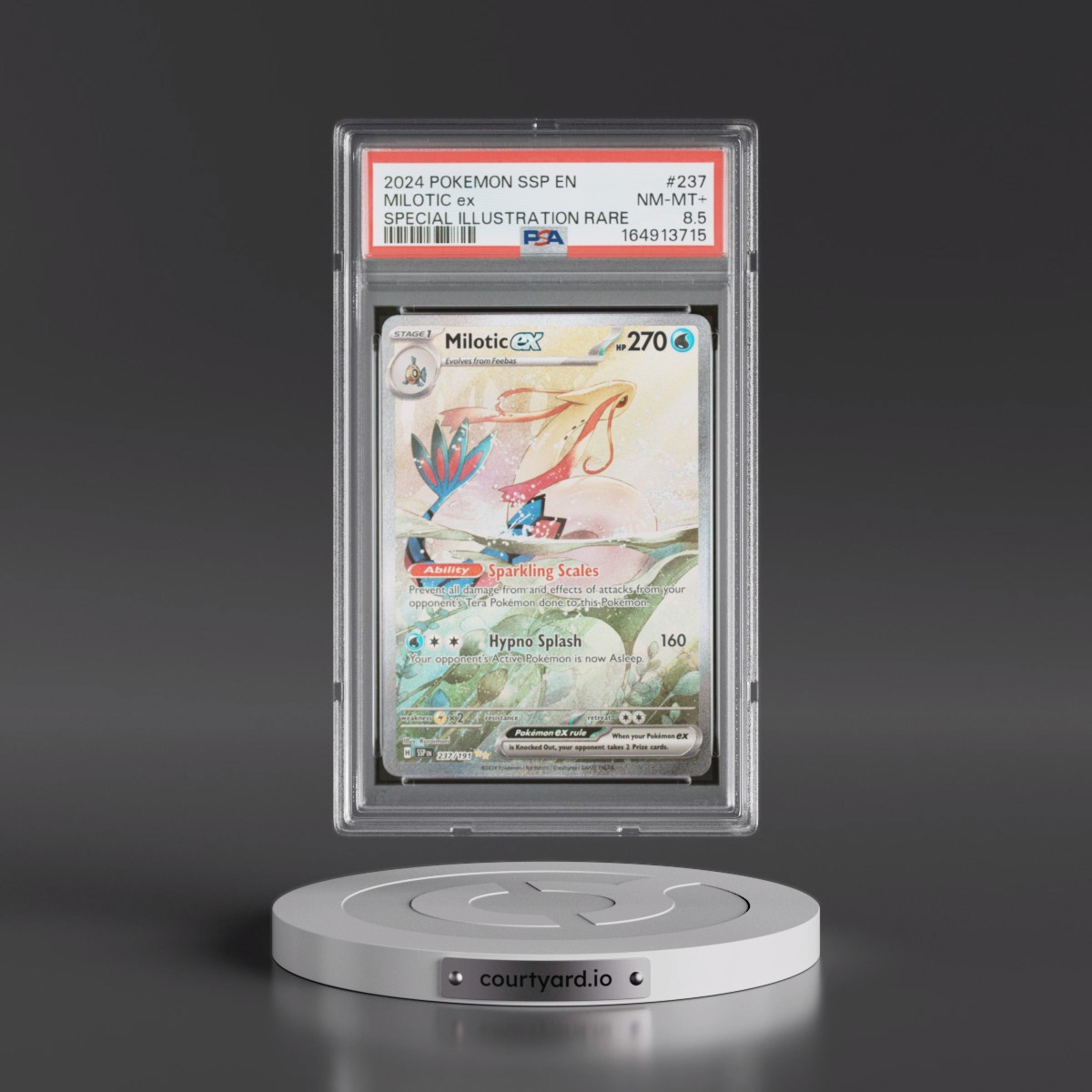 2024 Pokémon Ssp EN-Surging Sparks #237 Milotic EX - Holo Special Illustration Rare (PSA 8.5 NM-MT+)
