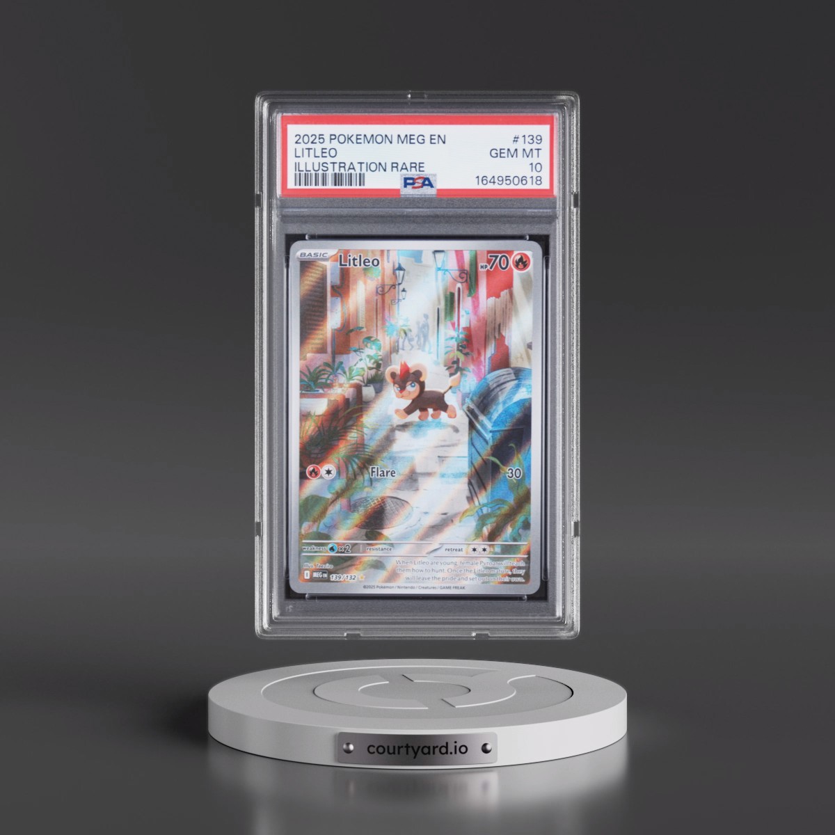 2025 Pokémon Meg EN-Mega Evolution #139 Litleo - Illustration Rare (PSA 10 GEM MINT)