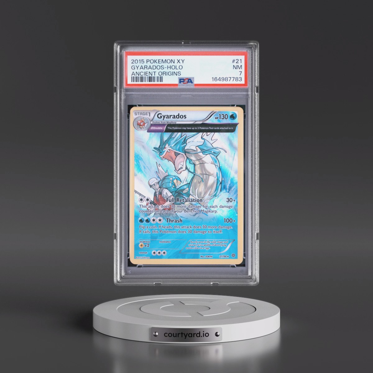 2015 Pokémon XY Ancient Origins Gyarados - Holo #21 PSA 7
