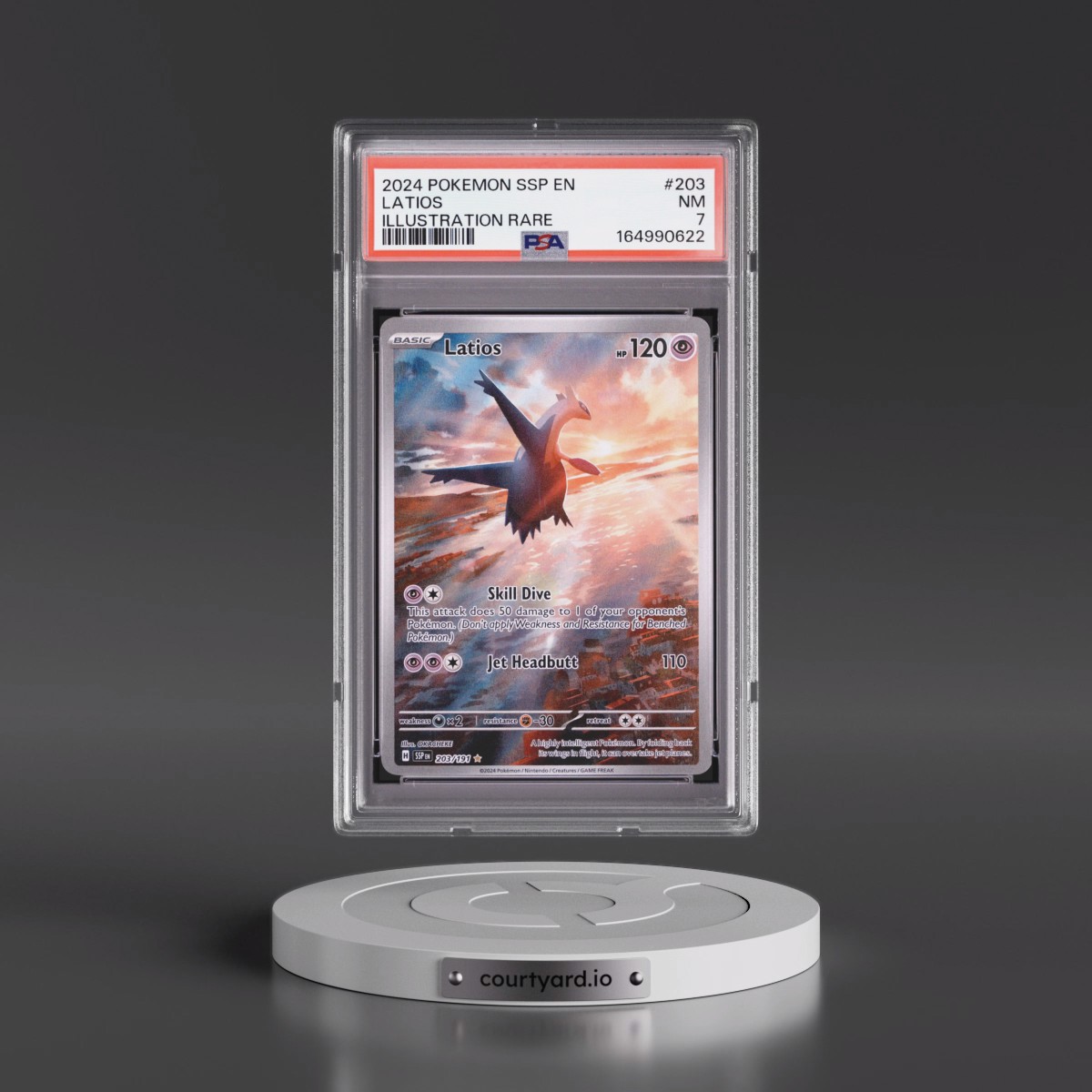 2024 Pokémon Ssp EN-Surging Sparks #203 Latios - Illustration Rare (PSA 7 NM)