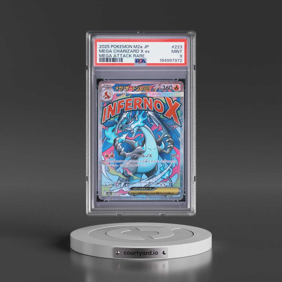 2025 Pokémon M2a-Mega Dream EX #223 Mega Charizard X EX - Holo Mega Attack Rare (PSA 9 MINT)