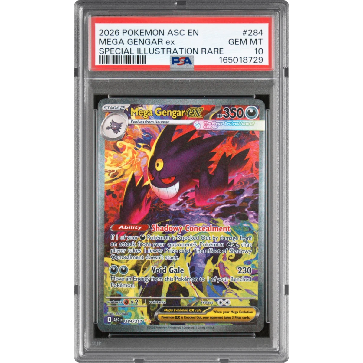 2026 Pokémon Asc EN-Ascended Heroes #284 Mega Gengar EX - Holo Special Illustration Rare (PSA 10 GEM MINT)