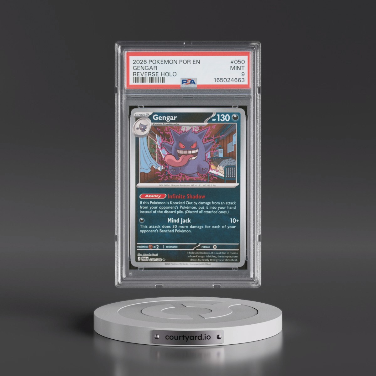 2026 Pokémon Por EN-Perfect Order #050 Gengar - Reverse Holo (PSA 9 MINT)