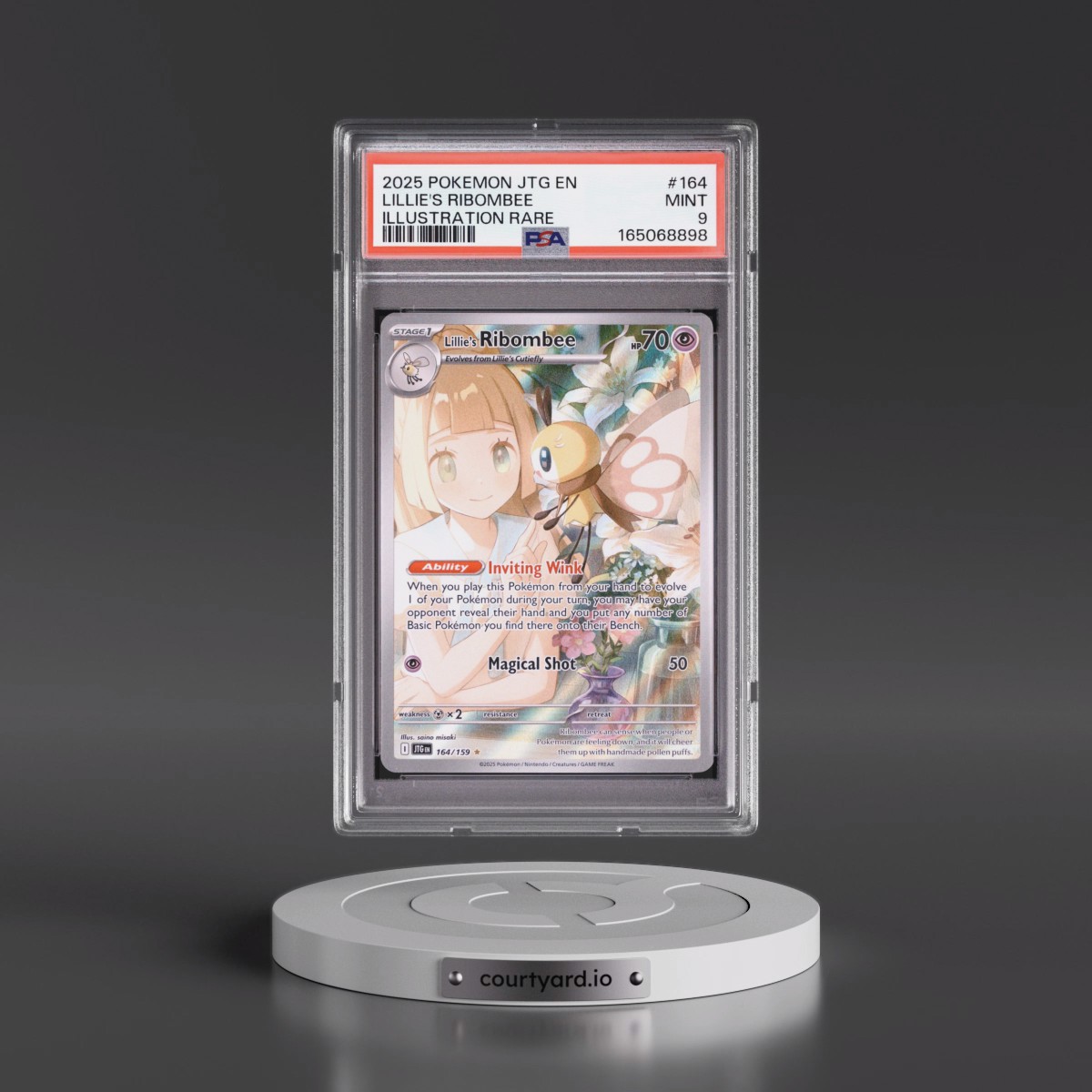2025 Pokémon Jtg EN-Journey Together #164 Lillie's Ribombee - Illustration Rare (PSA 9 MINT)